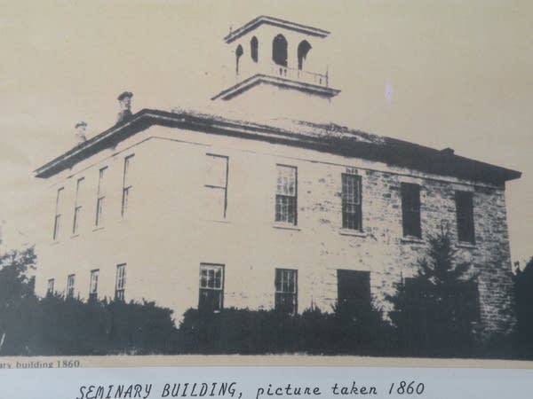 Archival photograph of a limestone seminary building.