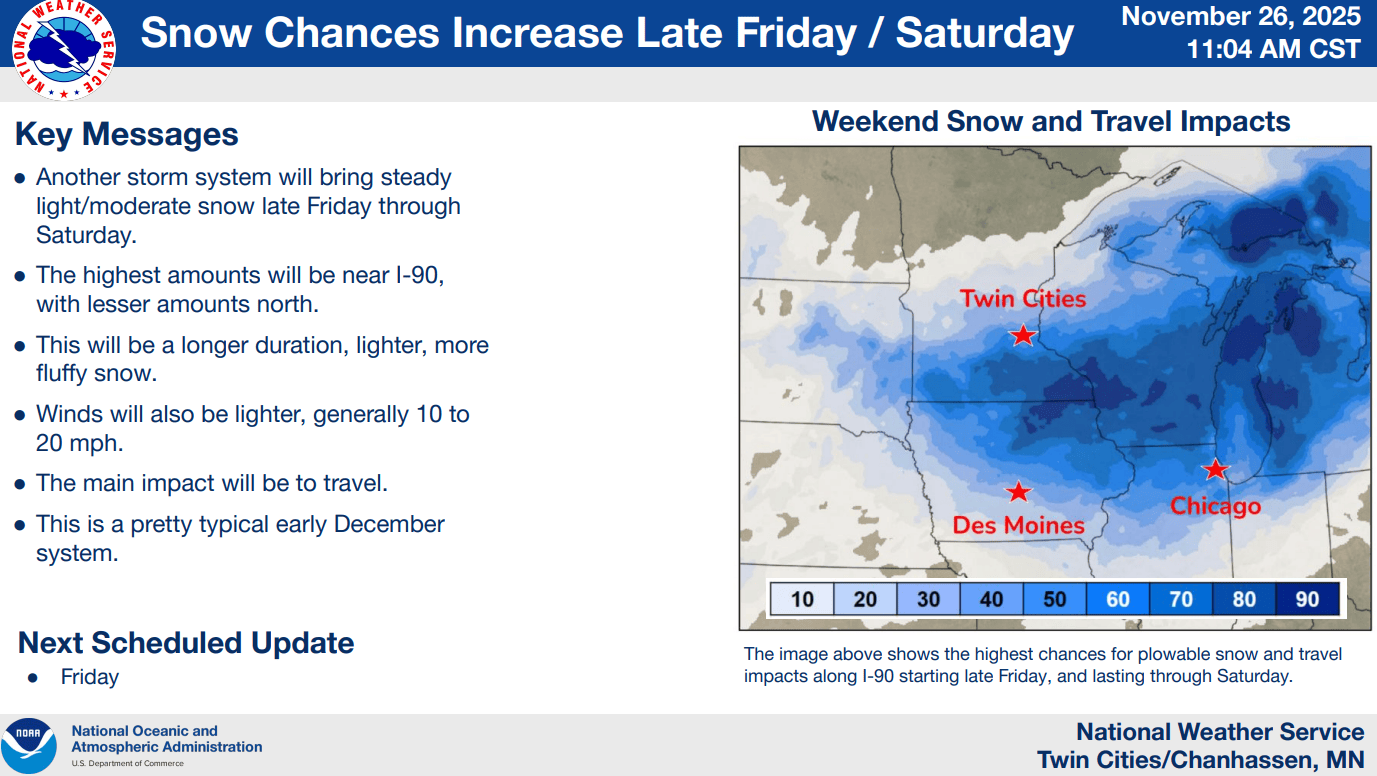 Winter storm watch: Heavy snow potential for southern Minnesota Friday into Saturday – MPR News Winter storm watch: Heavy snow potential for southern Minnesota Friday into Saturday – MPR News