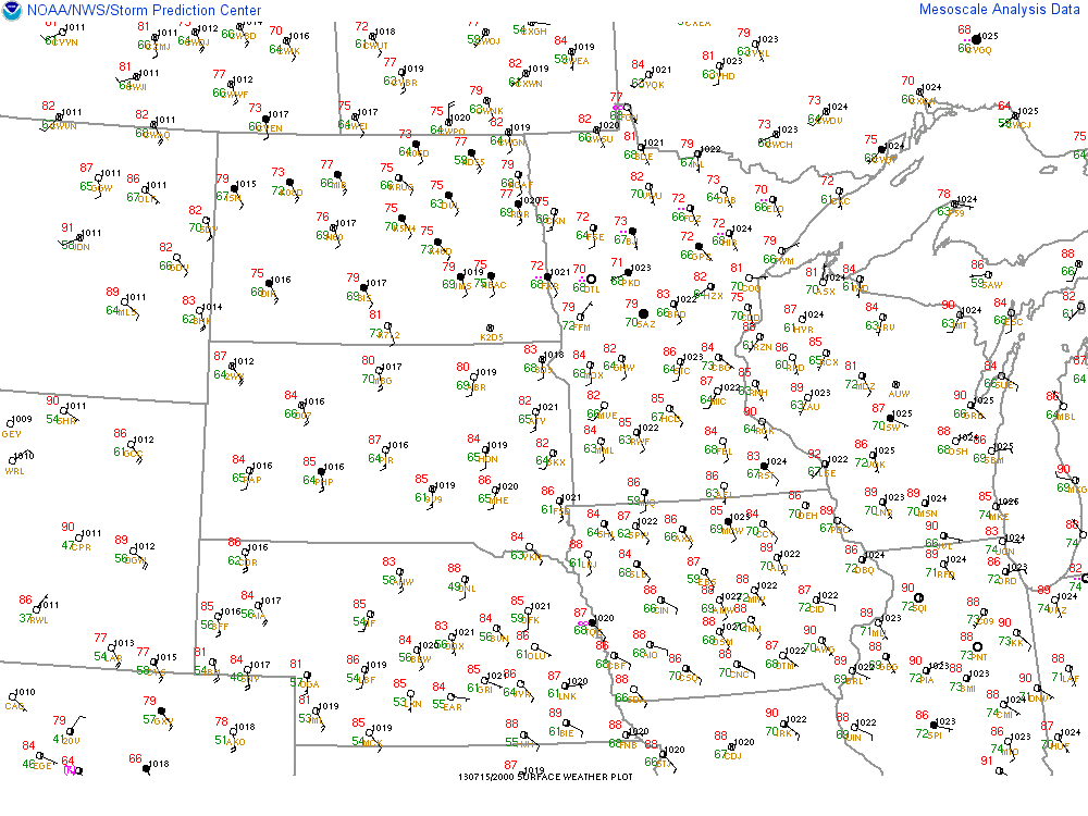 Regional weather map