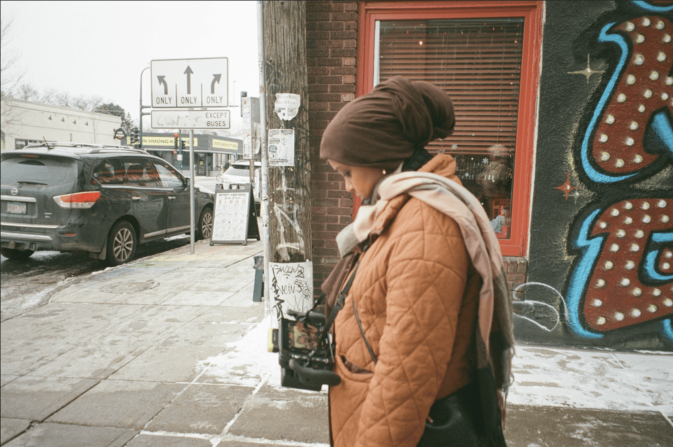 woman standing outside