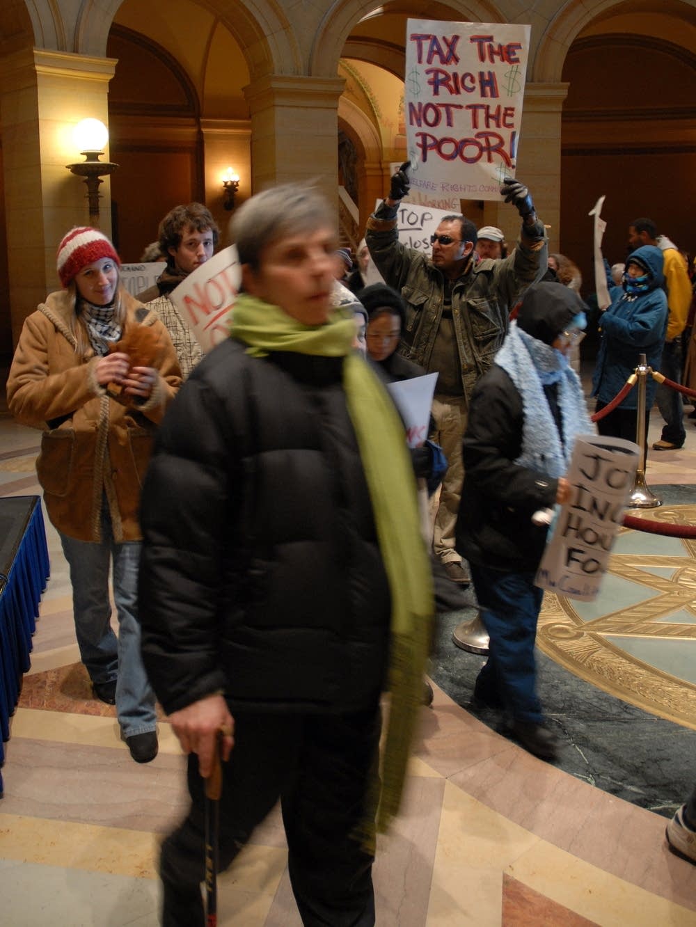 Protests started soon after the gavel