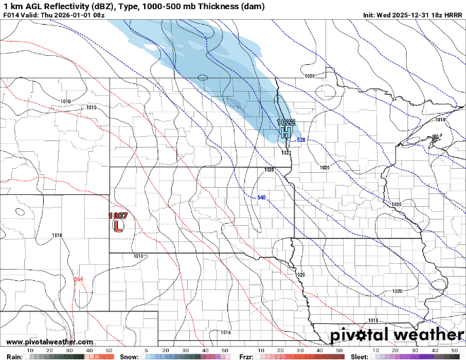 Forecast precipitation Thursday 2 a.m. to noon