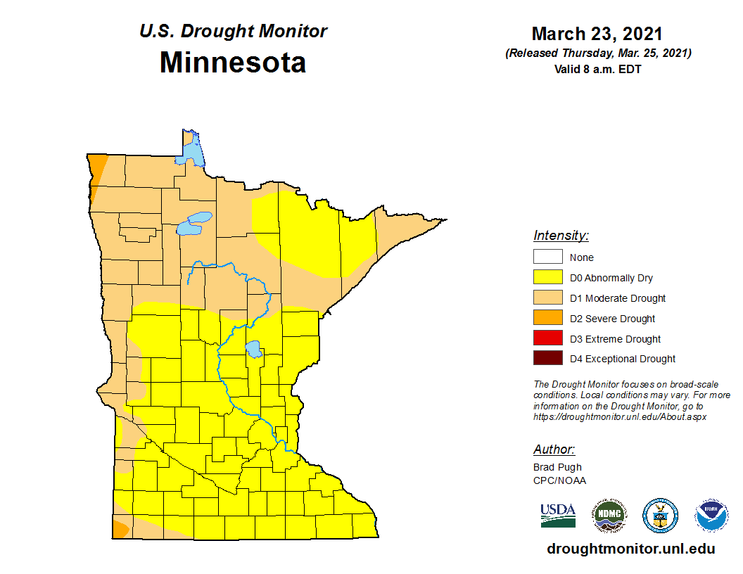 U.S. Drought Monitor for Minnesota