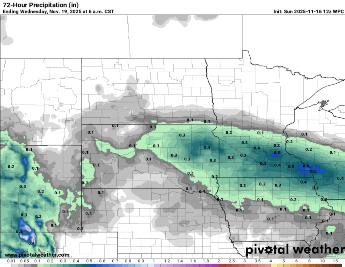 Quantitative precipitation forecast through Tuesday 6 a.m.