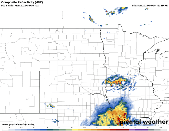 Forecast precipitation for Monday 7 a.m. to 7 p.m.