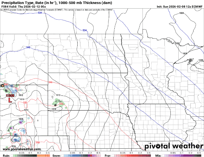 Thursday snow track