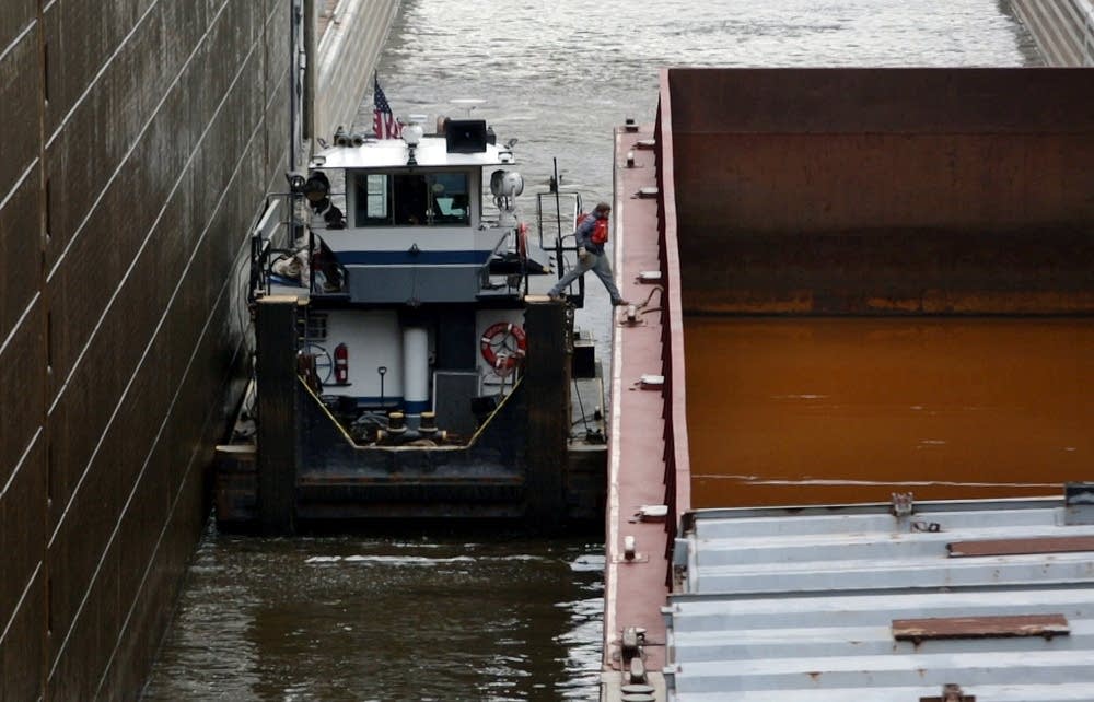 Jumping onto a barge