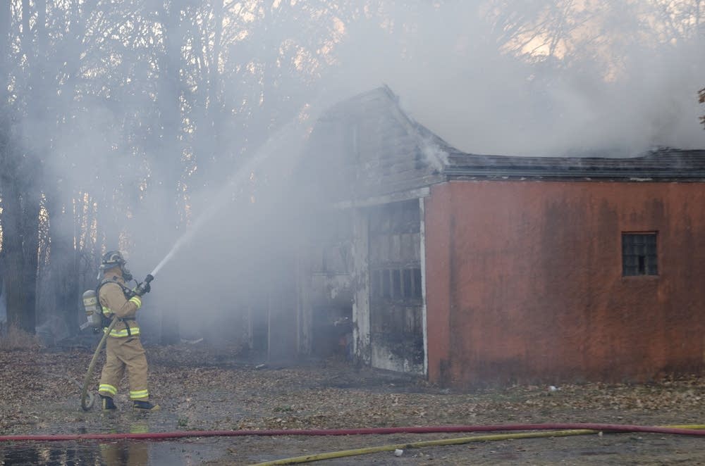 Burning garage