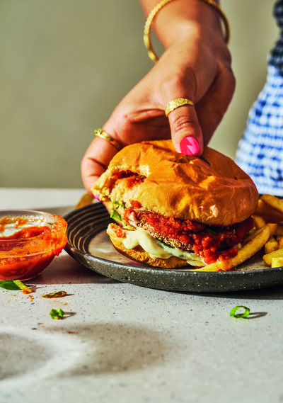 Singapore Chile Shrimp Burgers