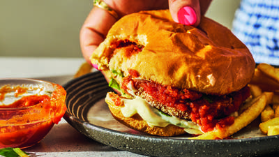 Singapore Chile Shrimp Burgers