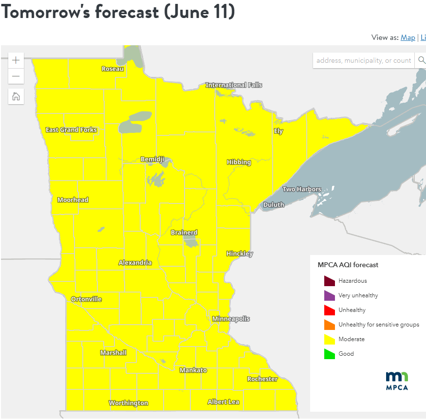 Air quality forecast