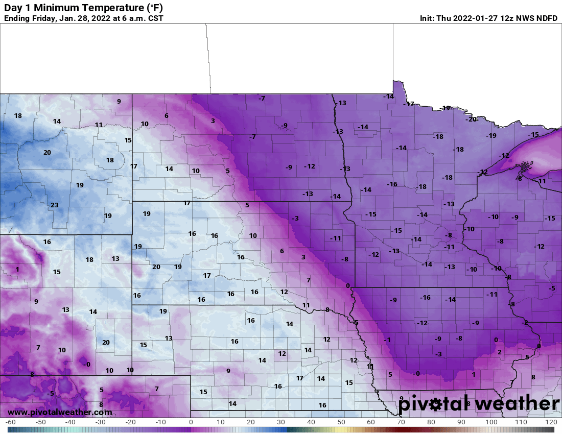 Lows Friday