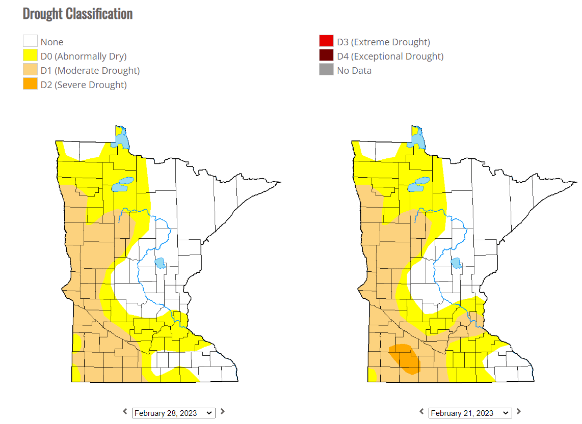 U.S. Drought Monitor for Minnesota