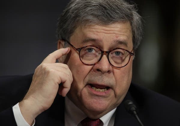 William Barr testifies before the Senate Judiciary Committee.