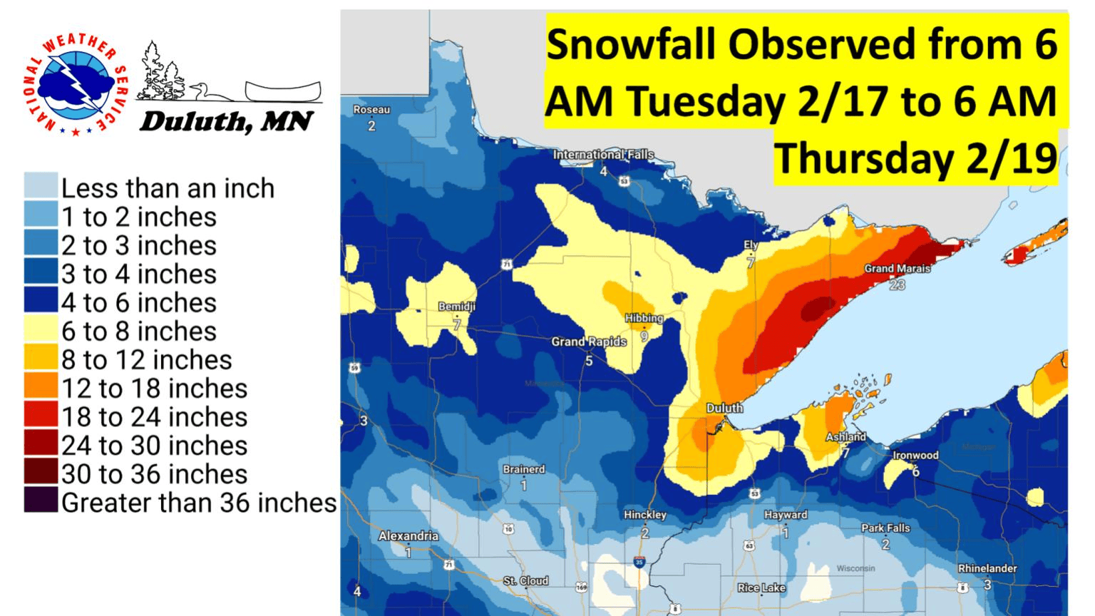 Hovland got 38.6 inches of snow but fell short of Minnesota's all-time record