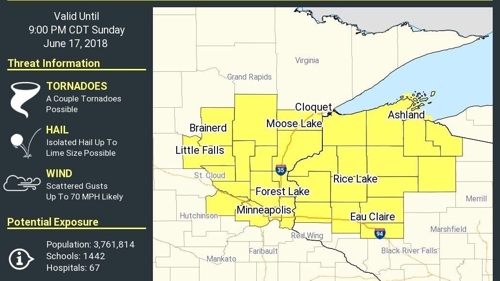 Tornado, flash flood watches end for parts of Minnesota, Wisconsin ...