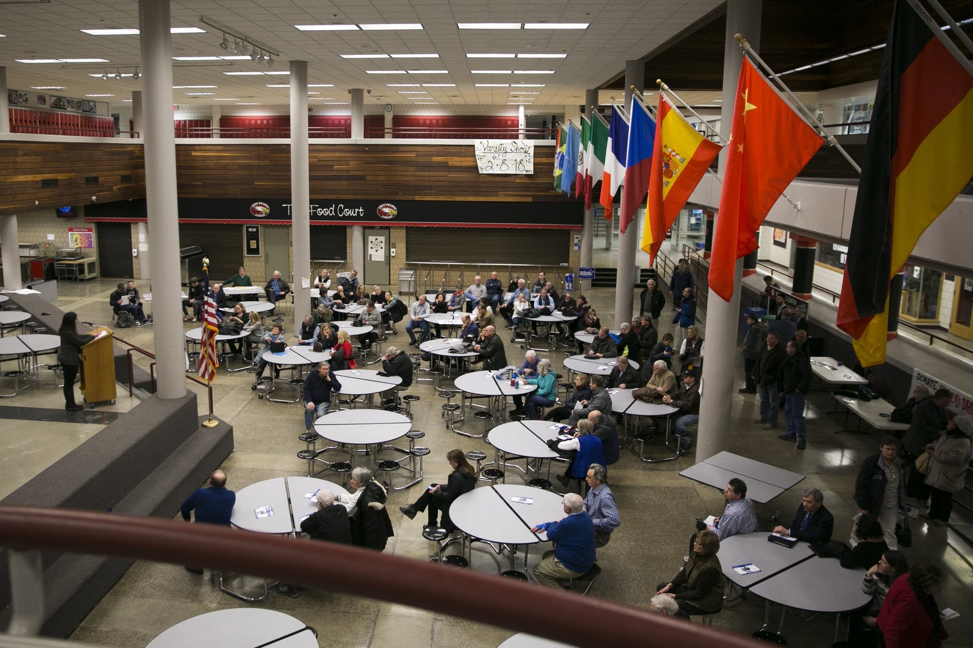 Attendants get room assignment for the GOP Caucus