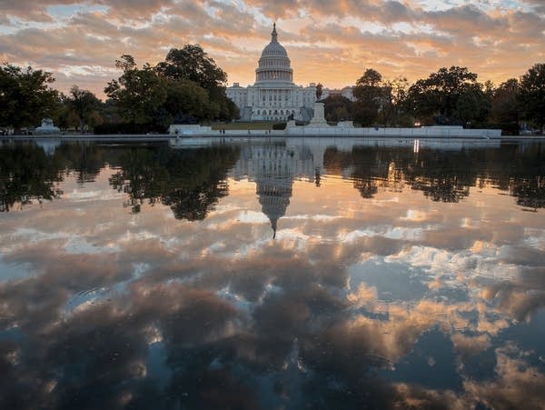 The Capitol is seen at sunrise, in Washington.