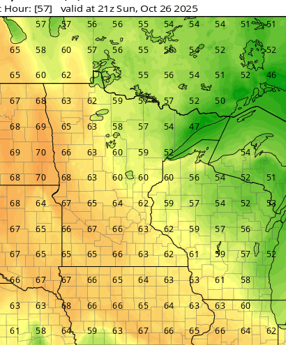 NOAA FV3 model temperature output