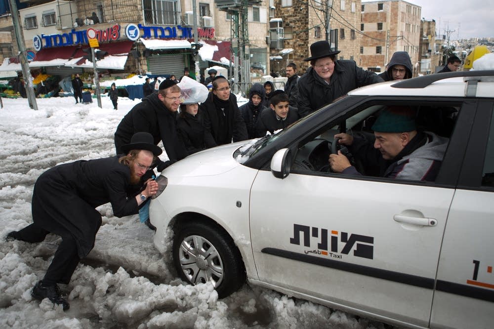Pushing car