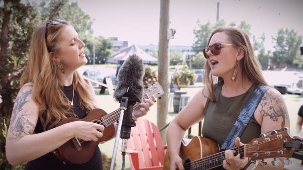 Twins of Franklin perform "Look at All This Life" outside Sociable Cider Werks in Minneapolis on Thursday, July 24, 2025.