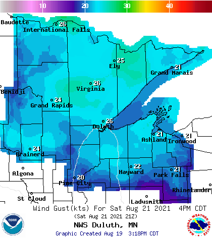 Forecast wind gusts 
