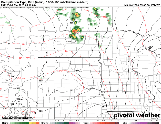 Forecast precipitation Monday 7 p.m. to Tuesday 7 a.m.