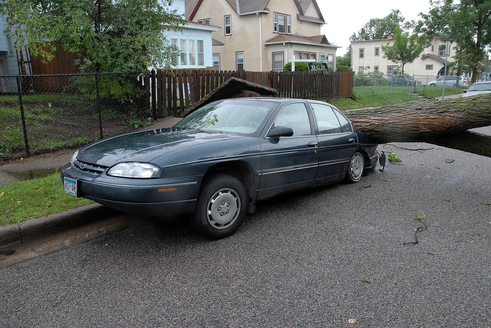 Crushed car