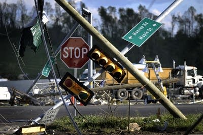 Downed traffic lights