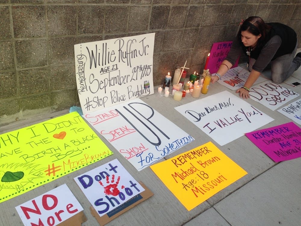 Evening vigil turns into an impromptu protest.