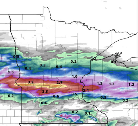 Quantitative precipitation forecast through Friday night