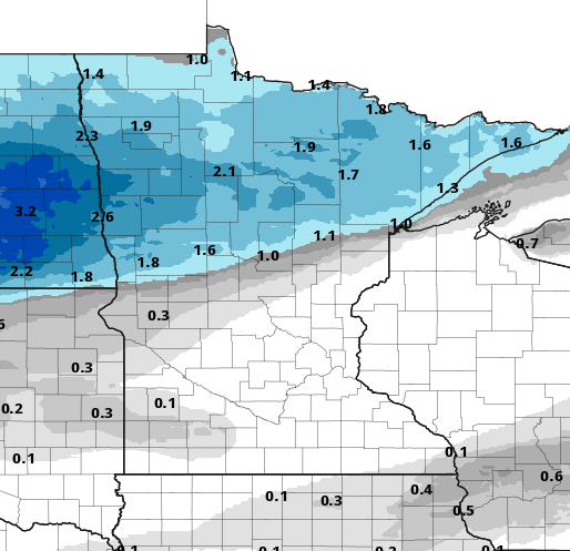 snowfall TUE