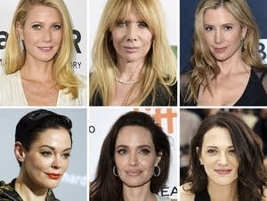 Some of the women who have accused Harvey Weinstein of harassment.