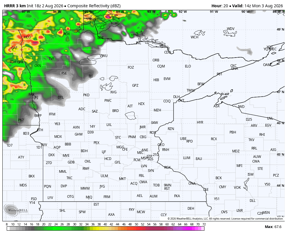 GIF of Monday storms
