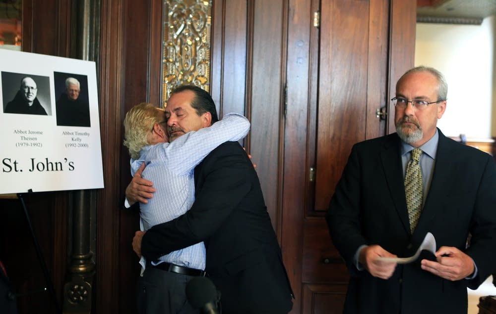 Abuse victim hug