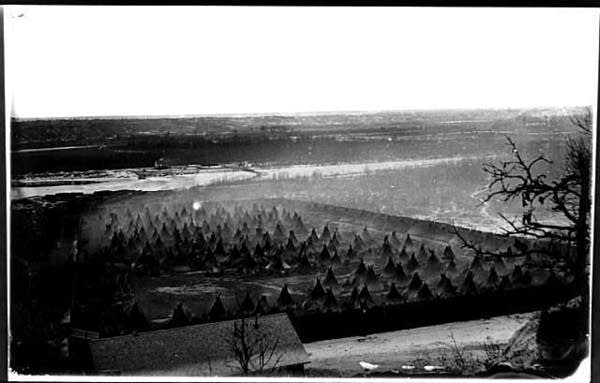 Captured Sioux Indians at Fort Snelling