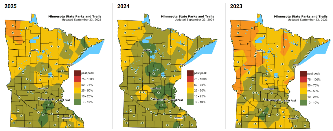 Fall color change slower than usual this September in Minnesota