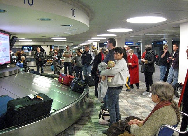 Retrieving luggage