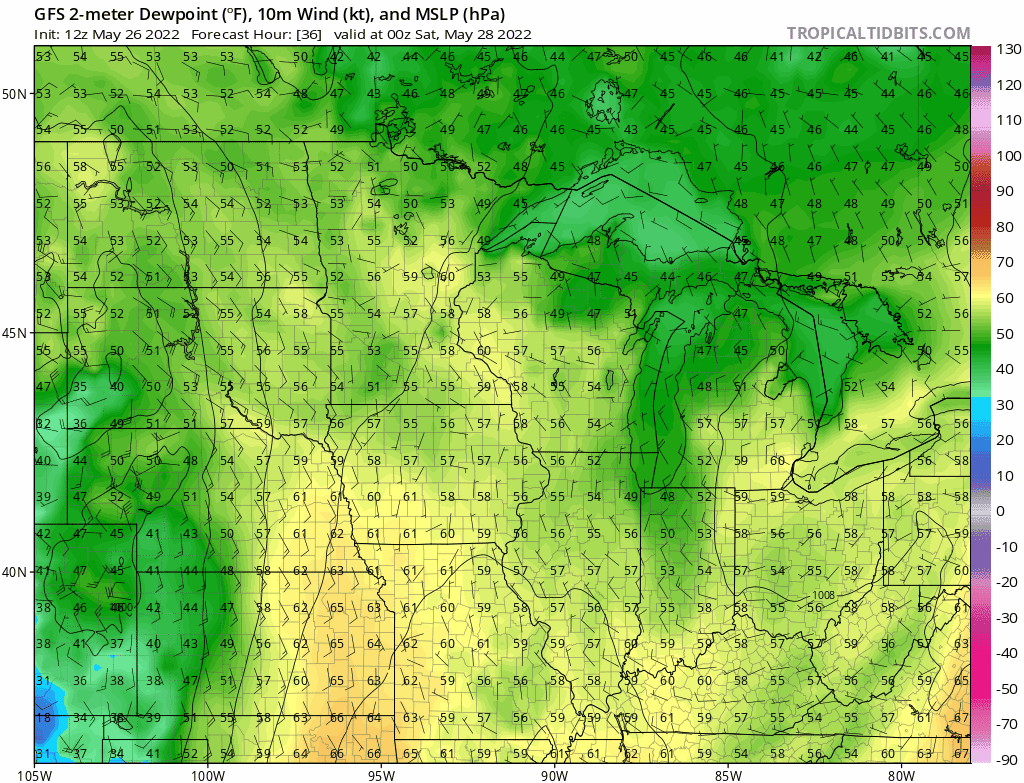 Dew point forecast