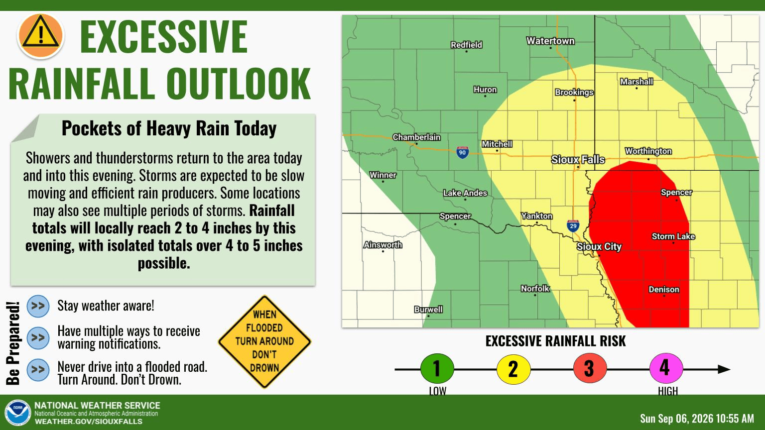 Excessive rainfall outlook for Sunday