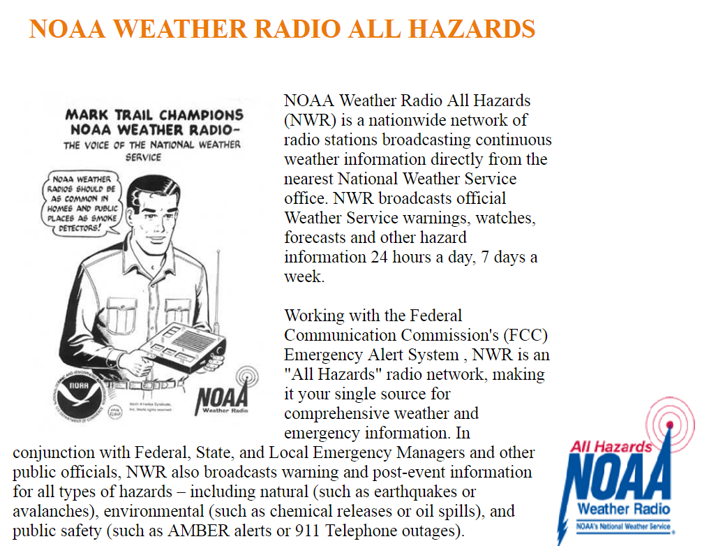 NOAA wx radio Mark Trail