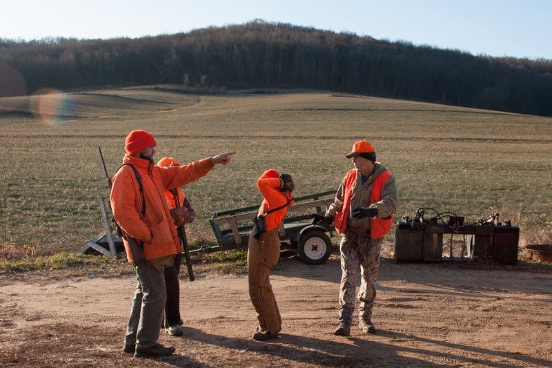 A group of hunters gather in southern Wisconsin.
