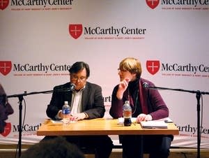 Econ professor Louis Johnston and Liz Fedor