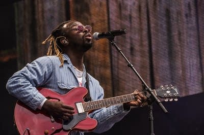 Eric Burton performs at Farm Aid 40.