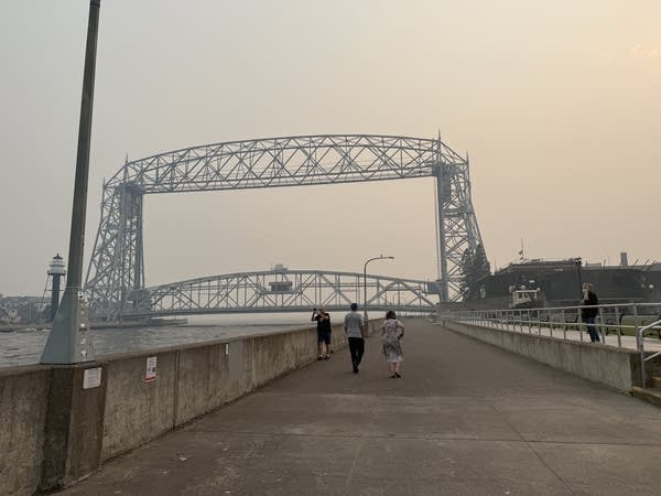 Duluth Aerial Lift Bridge thick smoke