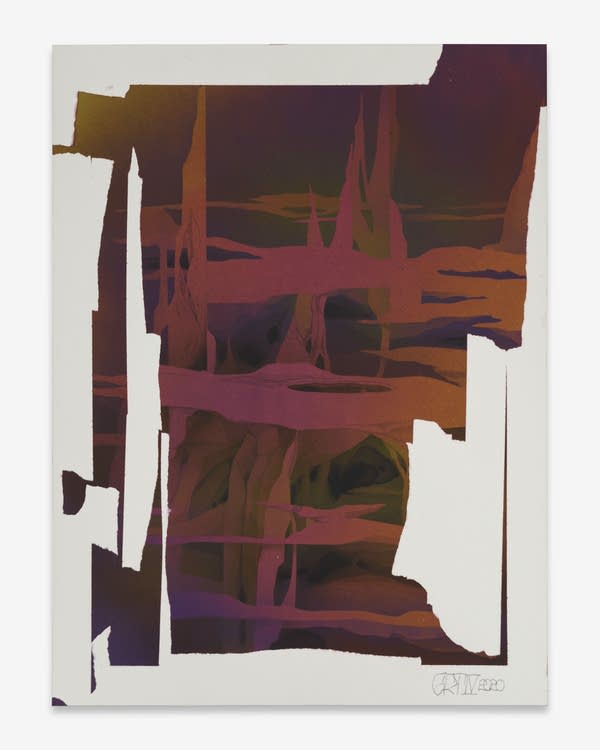 Spray paint and acrylic on paper