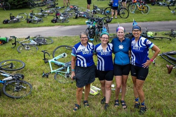 Four women pose for a photo