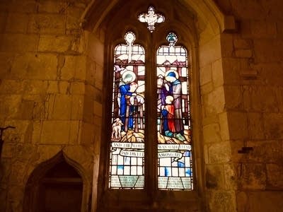 One of the church’s stained glass windows. (Photo by Mimisse Beard)
