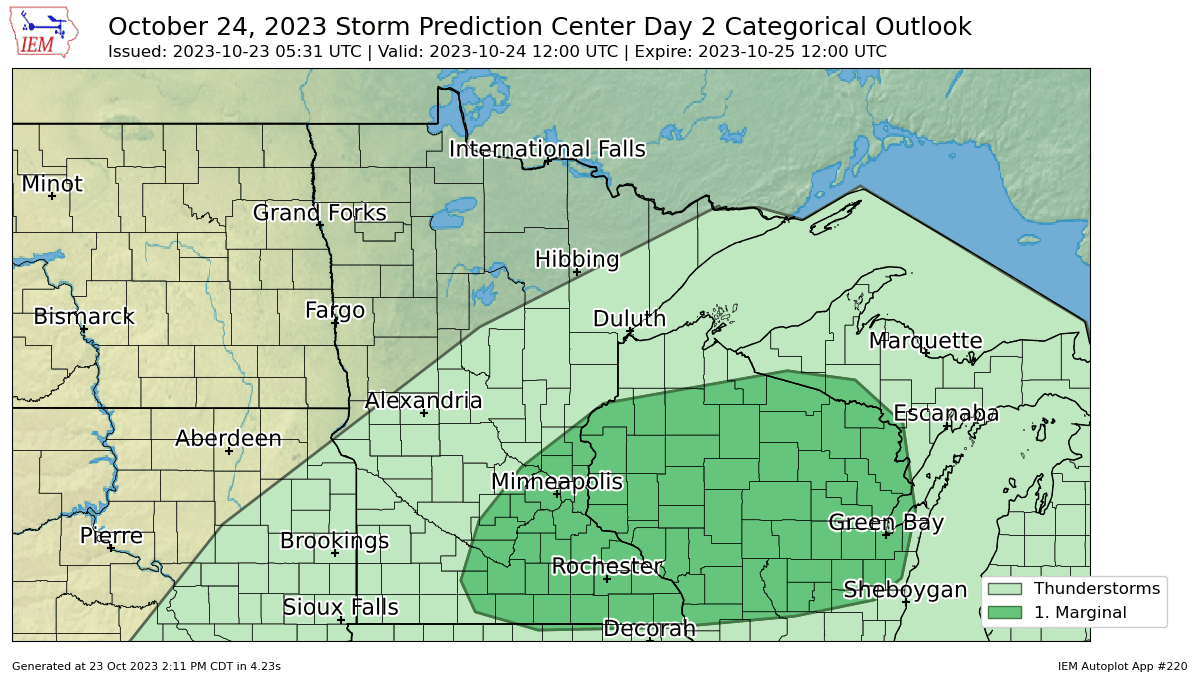Severe weather risk areas