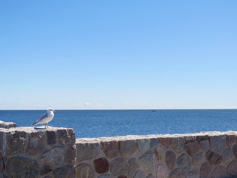 A lone boat sat in view near Garrison.